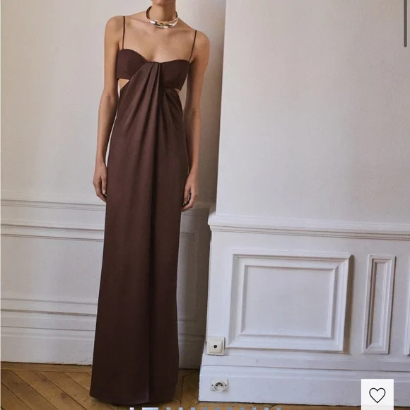 chinese dress ladies Mango Lace Cut-out Long Silk Slip Dress